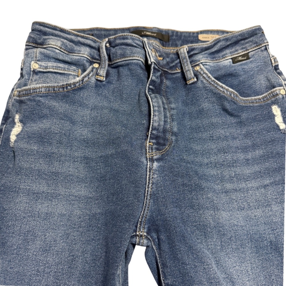 Mavi Anika High Rise Crop Flare Jeans Distressed Raw Hem M100488-80460 30/27
